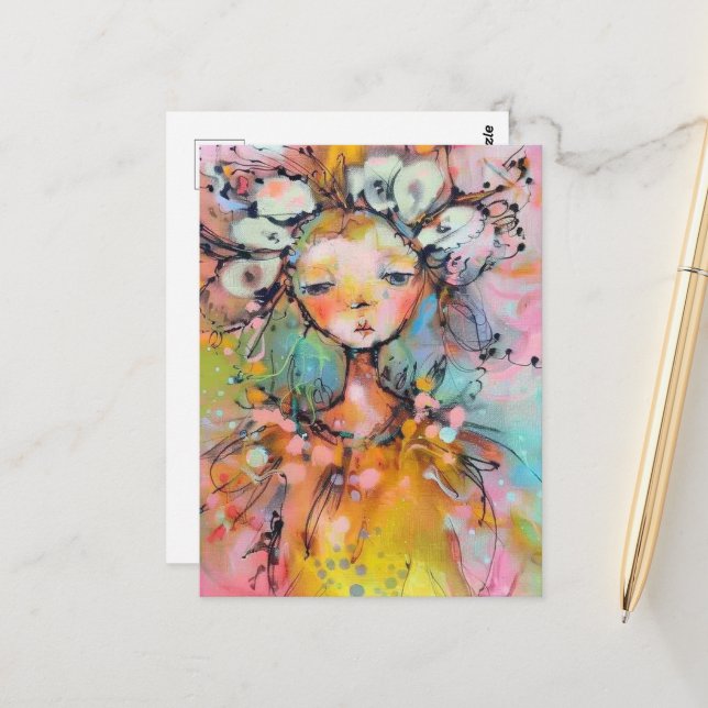 Postal Gal de medios mixtos (Anverso/Reverso In Situ)