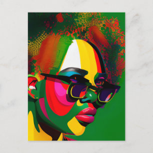 Postal Gal Melanin de Sista Negro Mujer Junetdecia Reina
