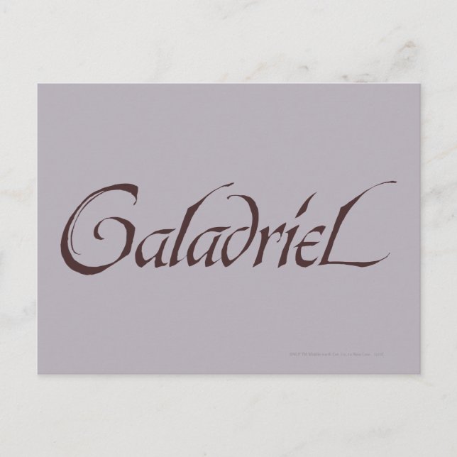 Postal Galadriel nombre sólido (Anverso)