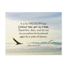 Galatianos 5:1 Por la LIBERTAD Cristo nos ha liber