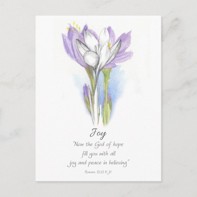 Postal Galatians Fruit of the Spirit Joy Scripture Crocus (Anverso)