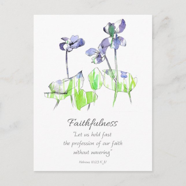 Postal Galatians Fruit of the Spirit Scripture Violets (Anverso)