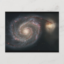Postal Galaxia con remolino (M51) y galaxia conexa