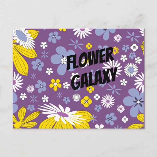 Postal Galaxia de flores personalizares (Anverso)