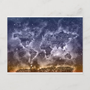Postal galaxia de mapa mundial 2