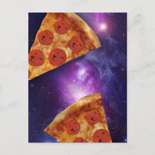Postal Galaxia Doge Pizza (Anverso)