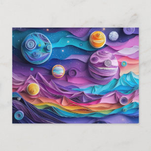 Postal Galaxia Espacio Ultraterrestre Estrellas Planetas 