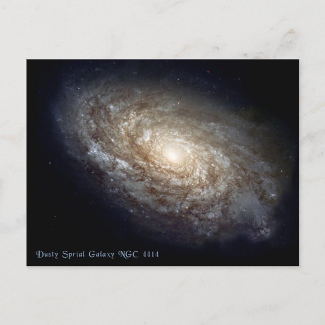 Postal Galaxia espiral dusto NGC 4414 (Anverso)