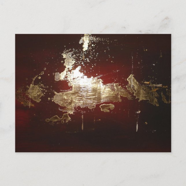 Postal Galaxia - Oro rojo marrón abstracto expresionista (Anverso)