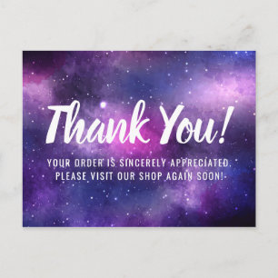 Postal Galaxia Space Stars Ultra Violet Purple Gracias
