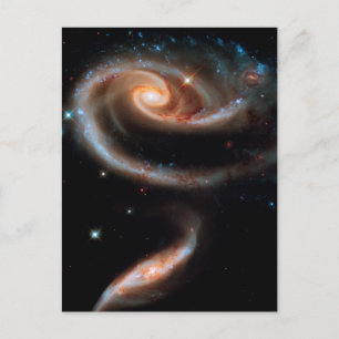 Postal Galaxias Rosa Arp 273 Foto del Hubble en el Espaci