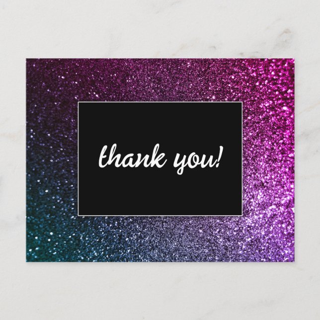 Postal Galaxy Sparkle Glam Moda Purpurina Boda moderna (Anverso)