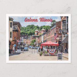 Postal Galena, escena callejera del centro de Illinois.