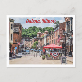 Postal Galena, escena callejera del centro de Illinois.