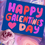 Postal Galentines Day Bubble Letters Pink Curvy Retro<br><div class="desc">Mira este dulce y colorido arte,  hecho a mano por ti! No dudes en añadir tu propio texto o cambiar los colores. ¡Visita mi tienda para más!</div>