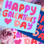 Postal Galentines Day Bubble Letters Pink Curvy Retro<br><div class="desc">Mira este dulce y colorido arte,  hecho a mano por ti! No dudes en añadir tu propio texto o cambiar los colores. ¡Visita mi tienda para más!</div>