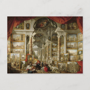 Postal Galería con vistas a la Roma moderna, 1759