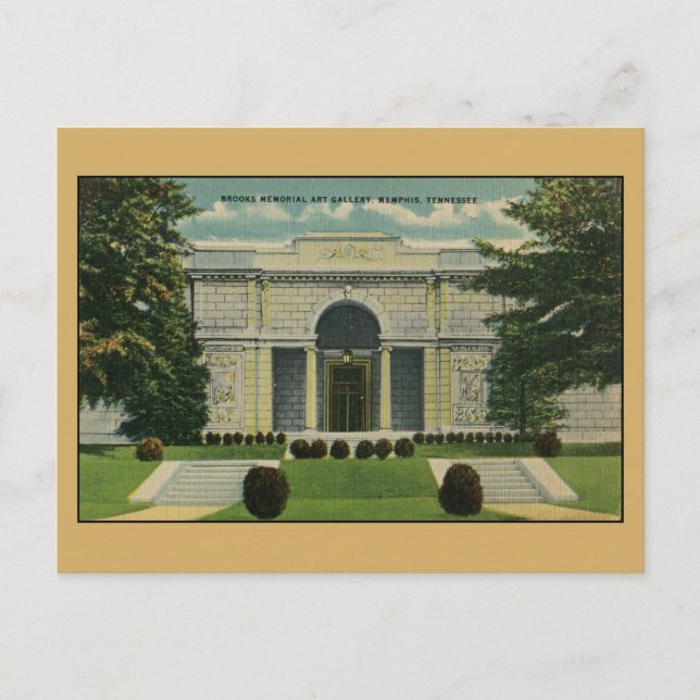 Postal Galería de arte Memorial Brooks Memphis TN (Anverso)