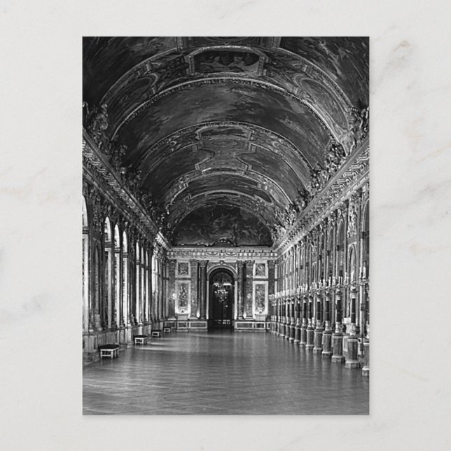 Postal Galería de espejos del palacio Versailles de la Fr (Anverso)