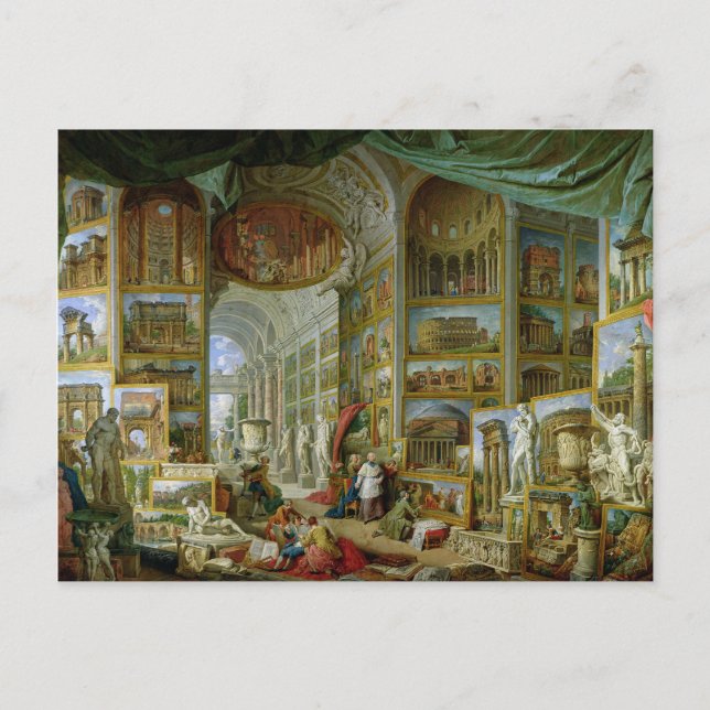 Postal Galería de Vistas de la Antigua Roma, 1758 (Anverso)