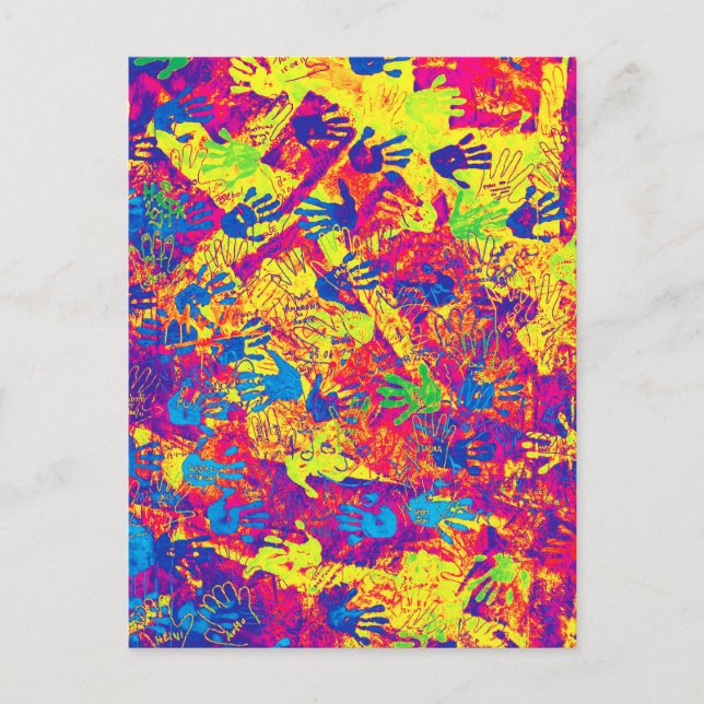 Postal Galería East Side, Muro de Berlín, manos (5) (Anverso)