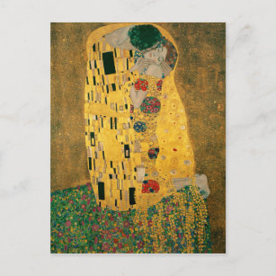 Postal Galería Gustav Klimt The Kiss (Amantes)HD Vintage