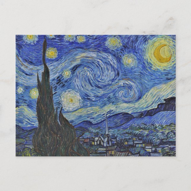 Postal Galería nocturna Vincent van Gogh Starry Bella Art (Anverso)