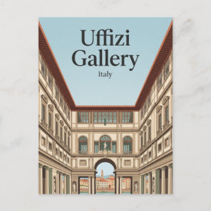 Postal Galería Uffizi Italia