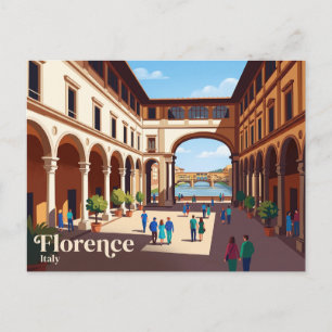 Postal Galería Uffizi Italia