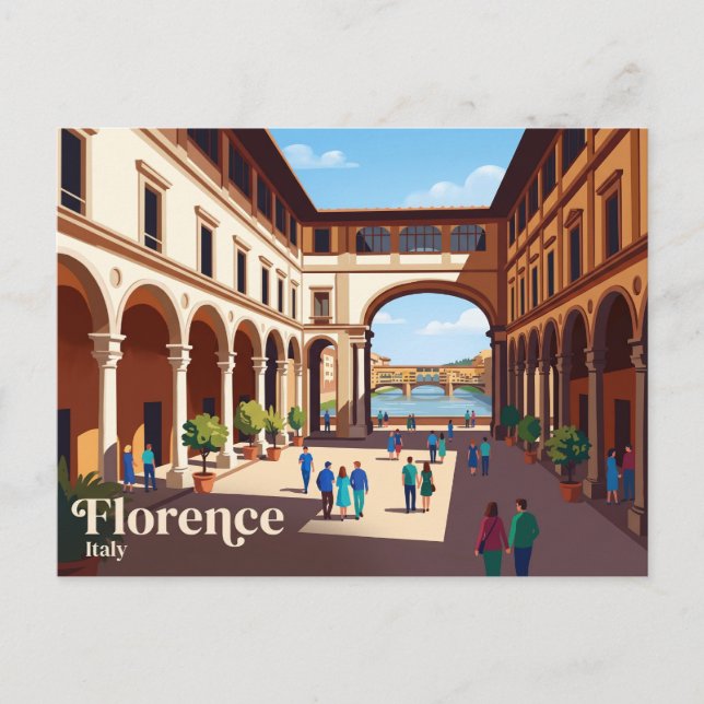 Postal Galería Uffizi Italia (Anverso)