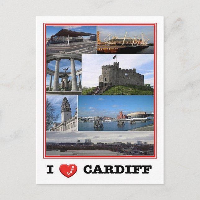 Postal Gales - Cardiff - I Love - (Anverso)