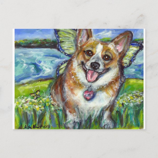 Postal Galés Corgi Fairy Dog (Anverso)