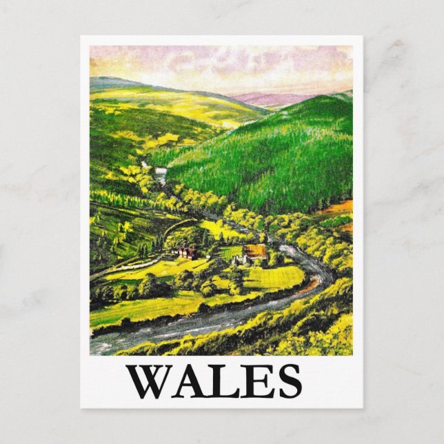 Postal Gales, paisaje, (Anverso)
