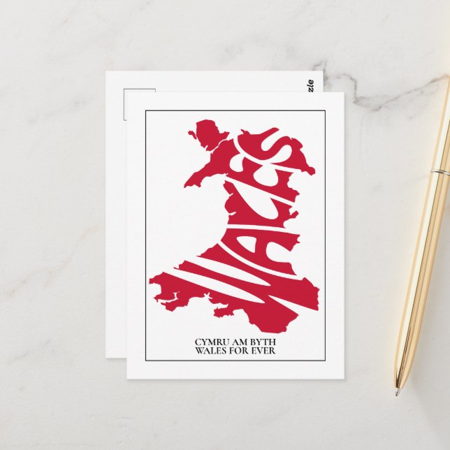 Postal Gales Para El Personalizado De Mapa De Esbozo Para (Anverso/Reverso In Situ)