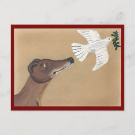 Postal Galgo y paloma