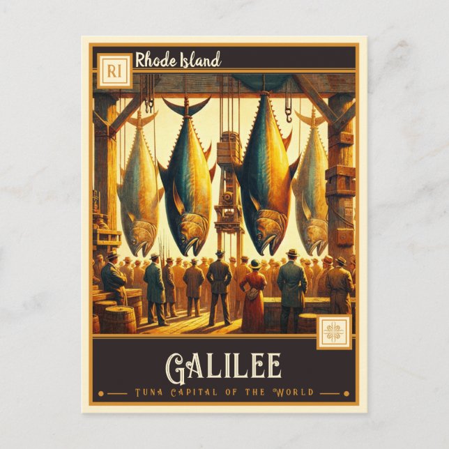 Postal Galilea, Isla Rhode | Vintage (Anverso)