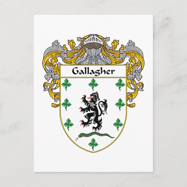 Postal Gallagher Coat of Arms (Mantled) (Anverso)