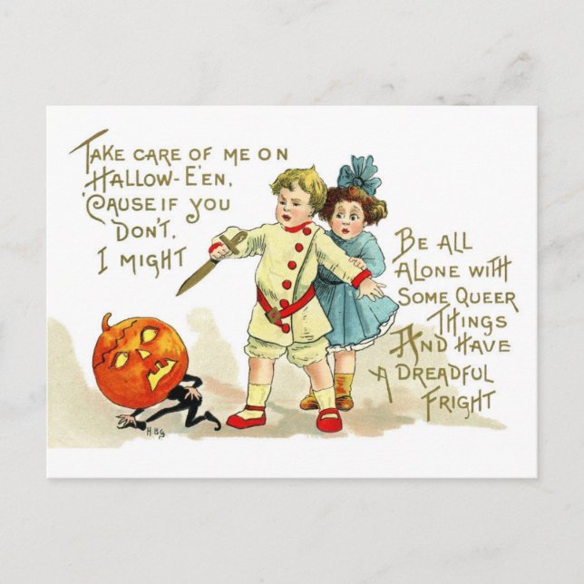 Postal Gallant Protector en la noche de Halloween (Anverso)