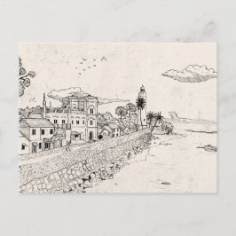 Postal Galle Dutch Fort Sri Lanka Pen Ilustracion de tint