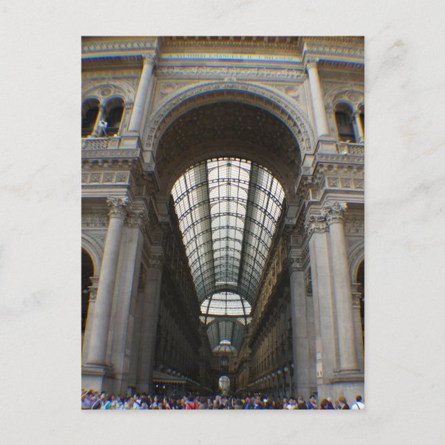 Postal Galleria Vittorio Emanuele II - Milán, Italia (Anverso)