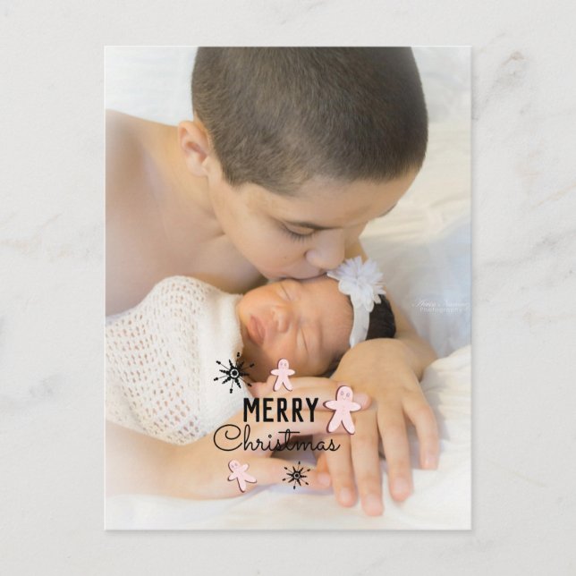 Postal Galleta de Jengibre de Feliz Navidad Foto  (Anverso)