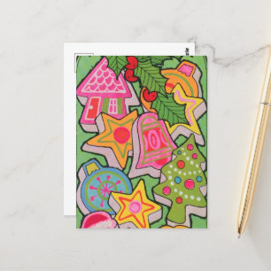 Postal galleta de Navidad retro vintage