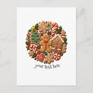 Postal Galletas de Jengibre Vintage Tienda de Navidad Aco