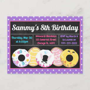 Postal Galletas de Pascua Donas y Dulces Fiesta de Cumple