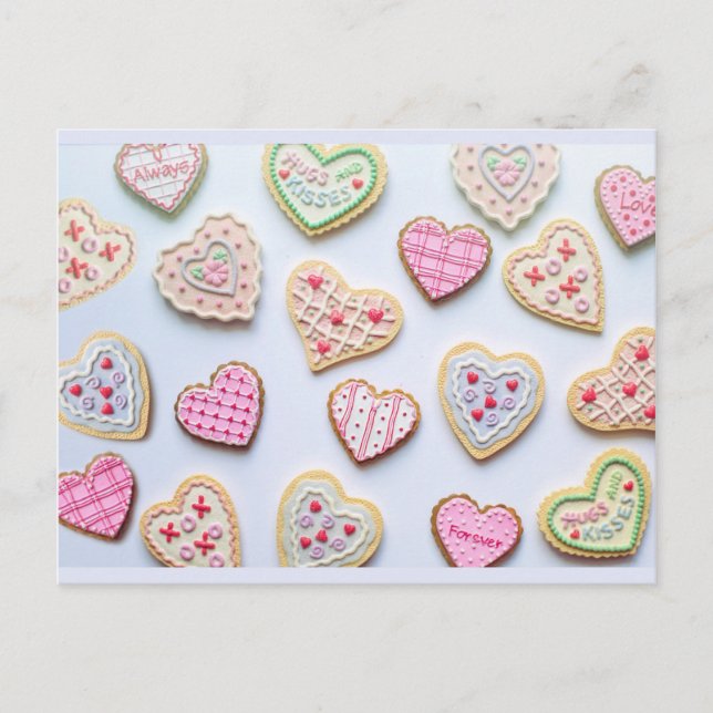 Postal galletas del corazón del el día de San Valentín (Anverso)