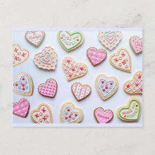 Postal galletas en forma de corazón para el día de San Va
