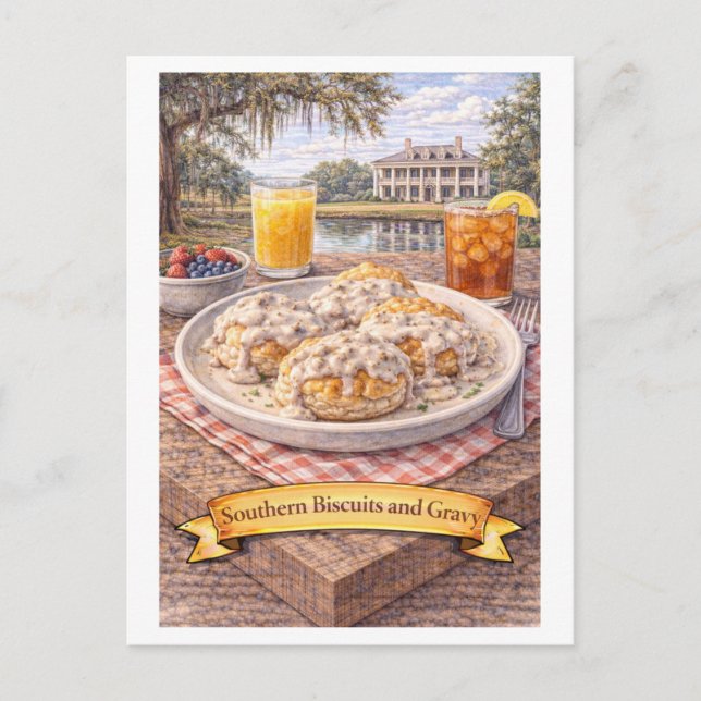 Postal Galletas y Salsa (Serie de Comida Americana) (Anverso)