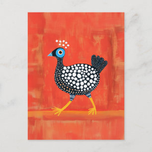 Postal Gallina de Guinea Manchada Caprichosa