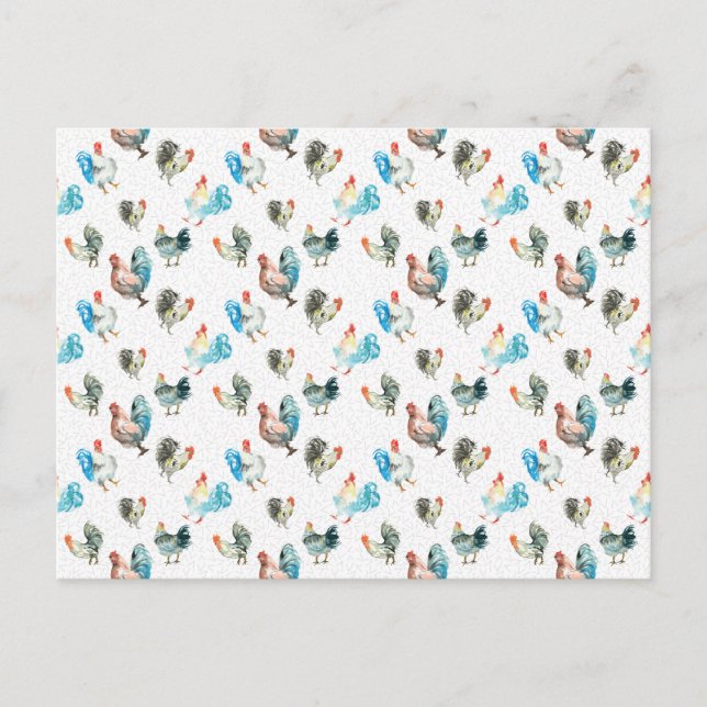 Postal Gallinas Country Hens amantes del pollo (Anverso)