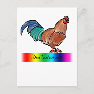 Postal Gallo de DeColores